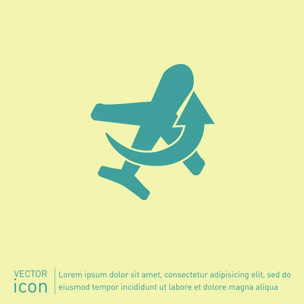 Vliegtuig symbool, reizen pictogram — Stockvector