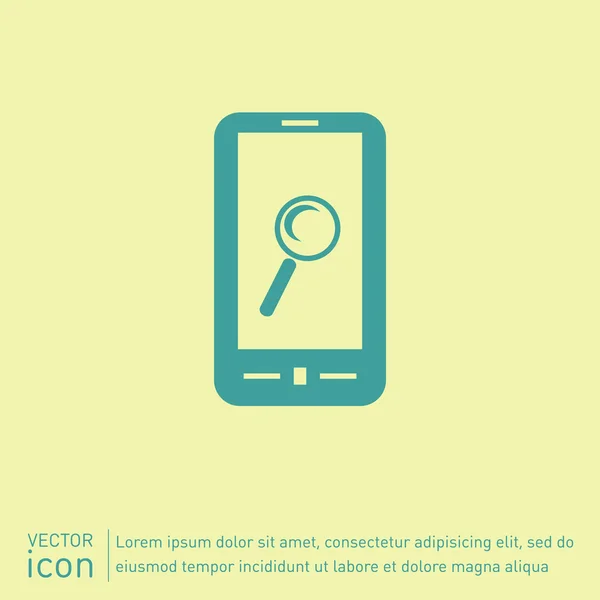 Smartphone con icono de búsqueda — Archivo Imágenes Vectoriales