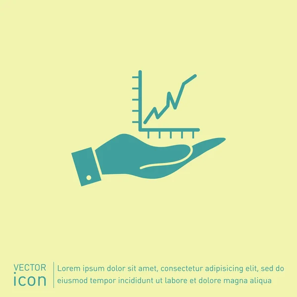 Hand met business diagram — Stockvector