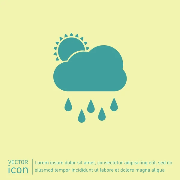 Pictogram van het weer. zon, wolk, regen — Stockvector