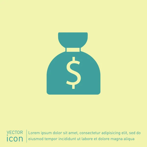 Bag of money, finance icon — Stock Vector