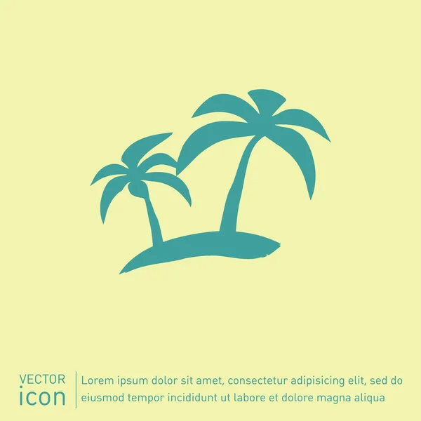 Île, vacances, icône du voyage — Image vectorielle