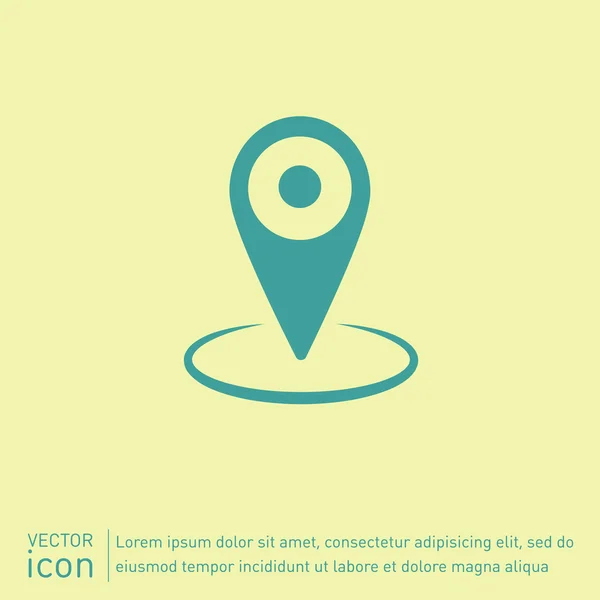 PIN, locatie op pictogram map — Stockvector