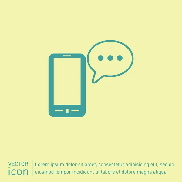 Smartphone con icono sms — Vector de stock