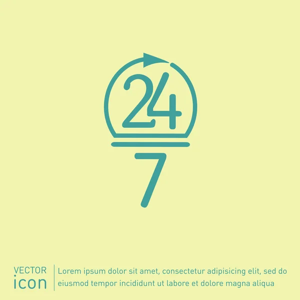 24 horas, 7 días icono abierto — Archivo Imágenes Vectoriales
