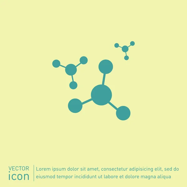 Átomo, molécula. icono de química — Vector de stock