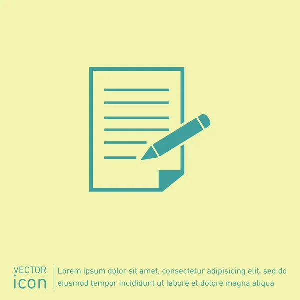 Sheet of paper with pen icon — Stock Vector