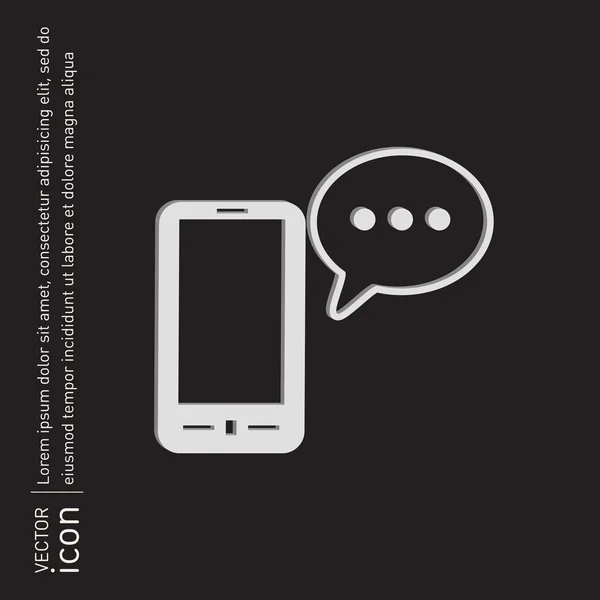 Smartphone con icono sms — Vector de stock