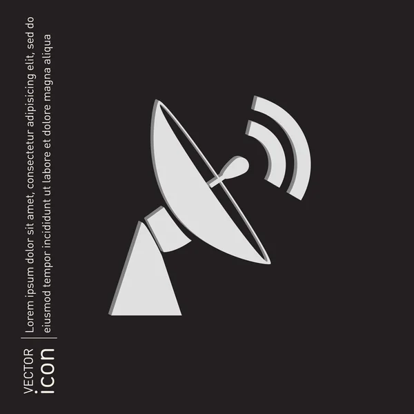 Satelliet schotel pictogram. radar teken — Stockvector