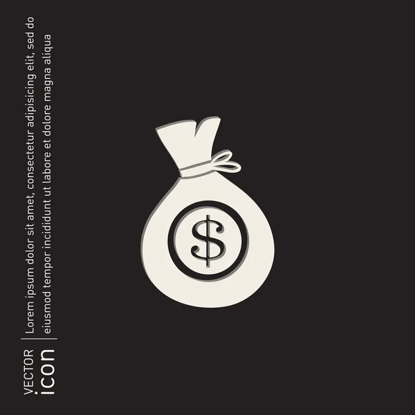Sac d'argent, signe dollar — Image vectorielle