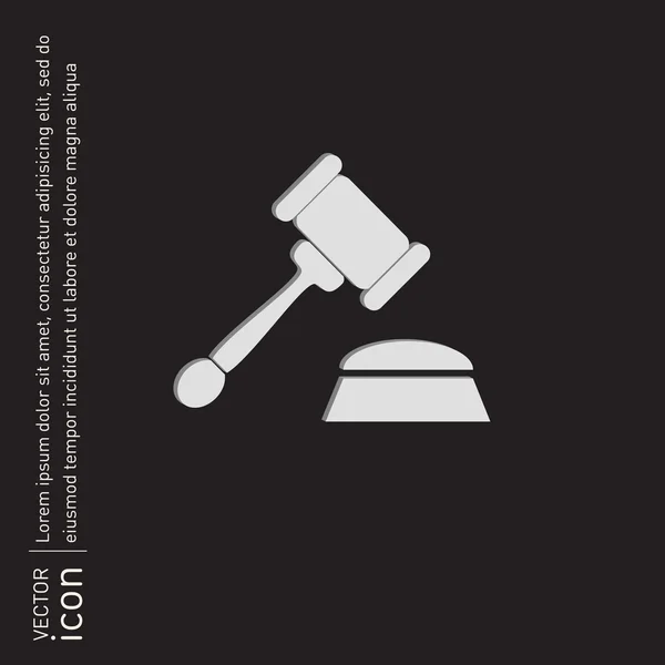 Gavel. icono de la ley — Archivo Imágenes Vectoriales