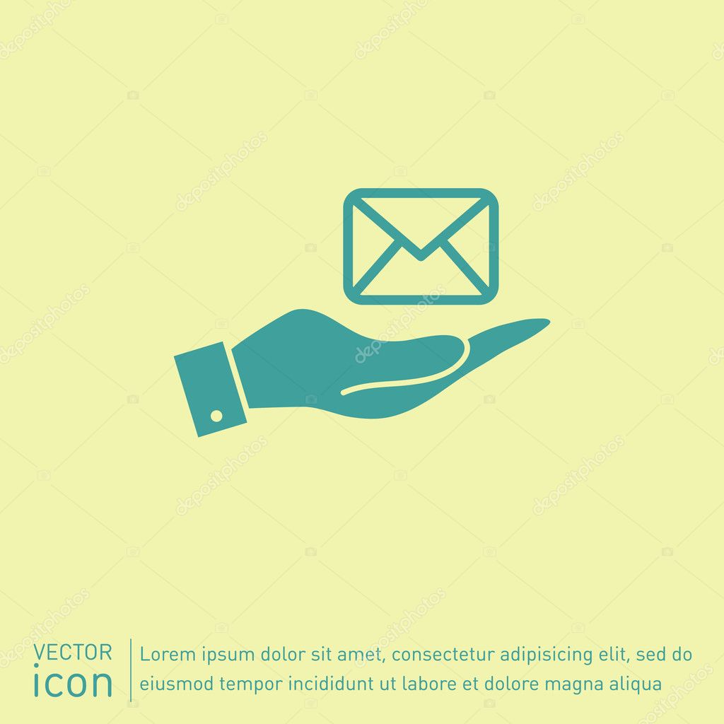 Hand holding email symbol Stock Vector by ©Little_cuckoo 70062437