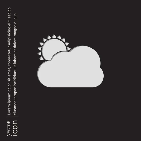 Sol y nube icono — Vector de stock