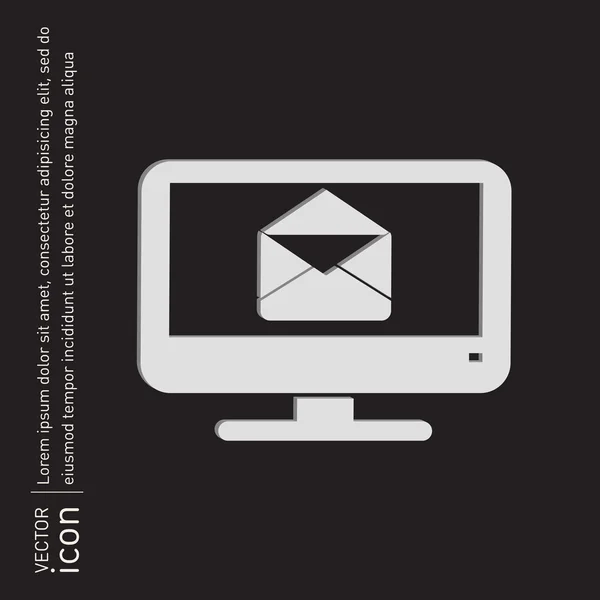 Monitor con icono de correo — Vector de stock