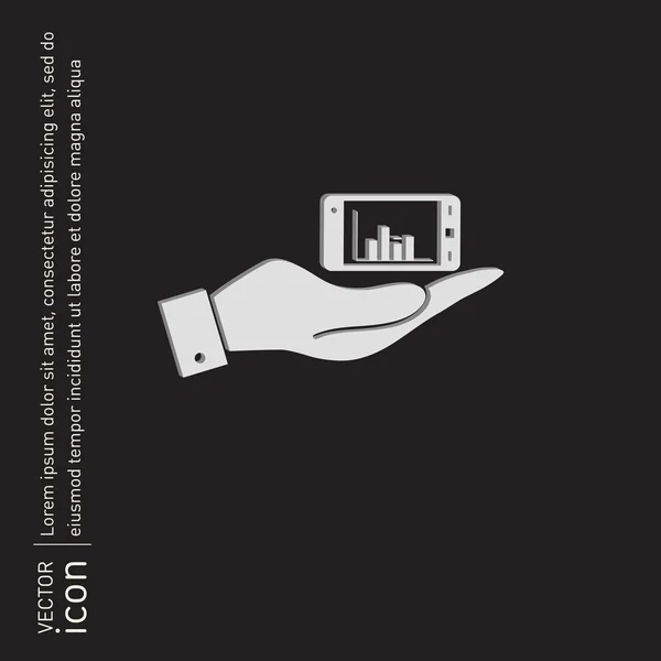 Smartphone con icono de diagrama — Archivo Imágenes Vectoriales
