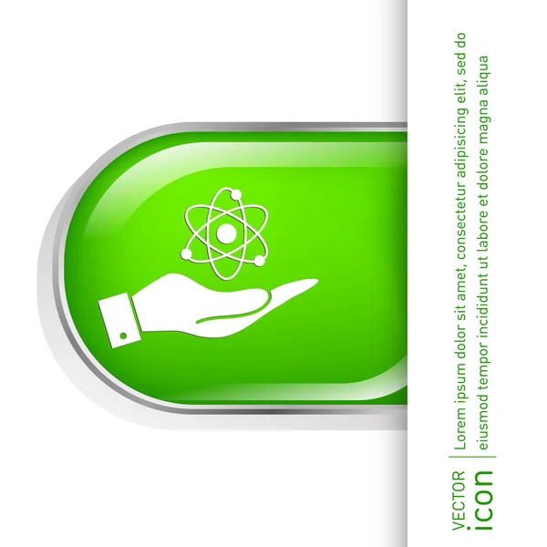 Icona dell'atomo di mano — Vettoriale Stock