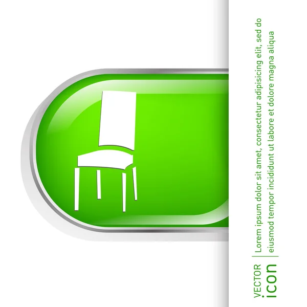 Icono de silla. signo interior — Vector de stock