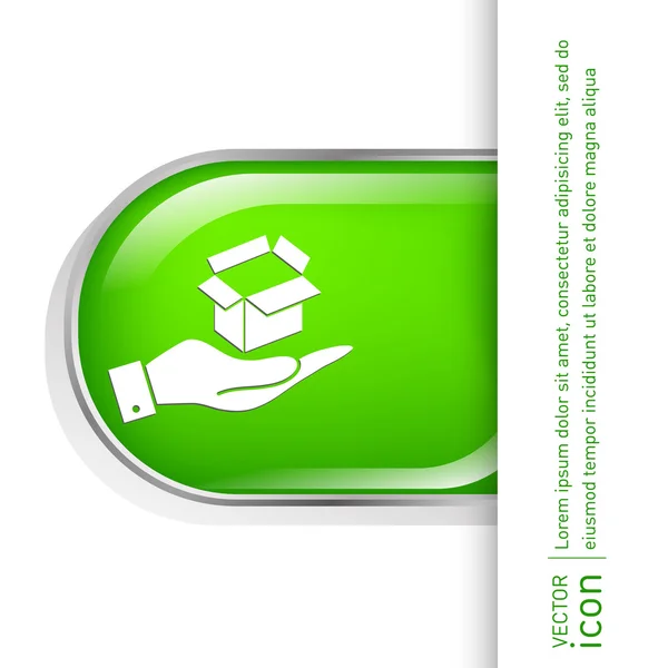 Main tenant boîte ouverte icône — Image vectorielle