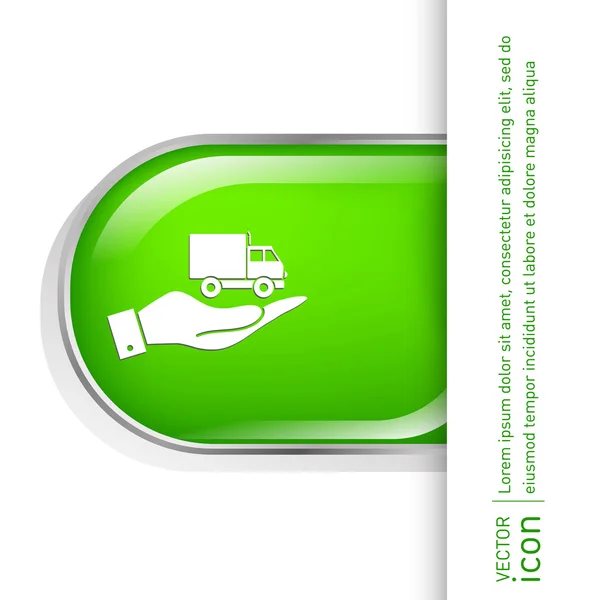 Hand holding   Truck. Logistic icon — Stock Vector