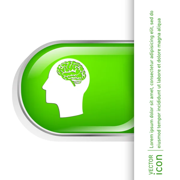 Head with Brain icon — Stock Vector