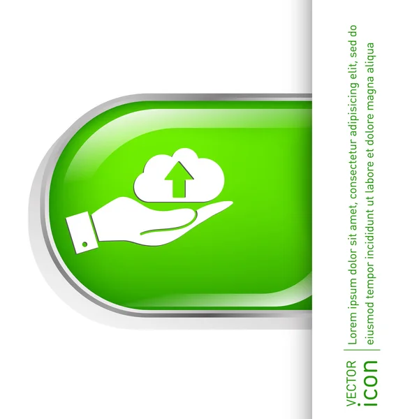 Hand holding download cloud icon — Stock Vector