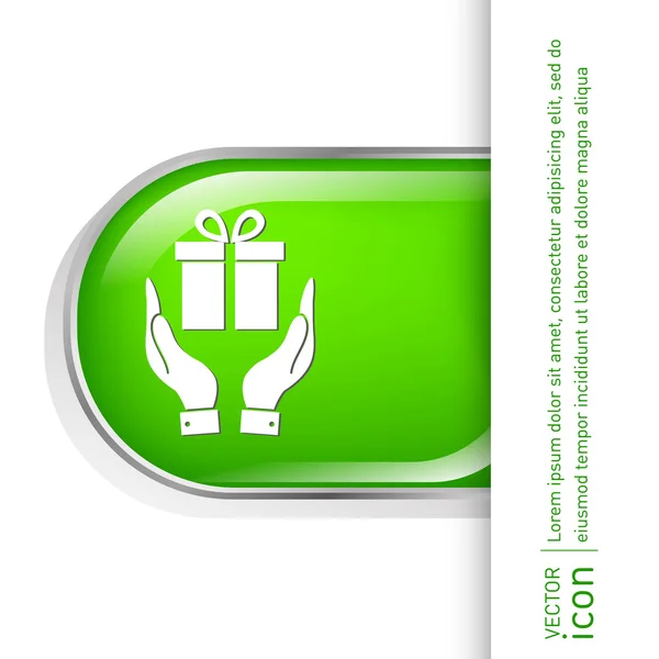 Hand holding gift icon — Stock Vector