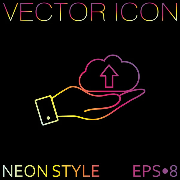 Mantener la mano descarga icono de nube — Vector de stock