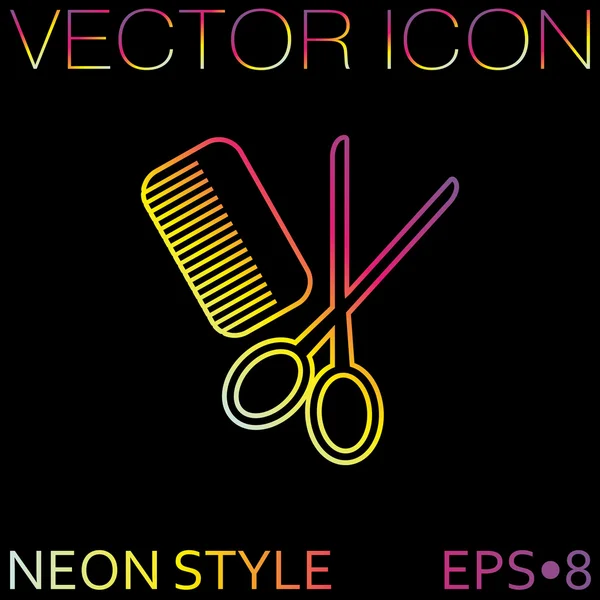 Comb, scissors, beauty salon icon — Stock Vector