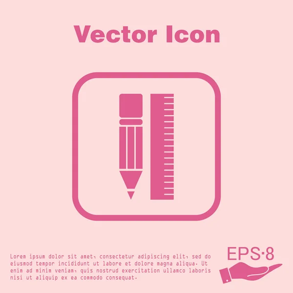 Tužky a pravítko. geometrie ikona — Stockový vektor