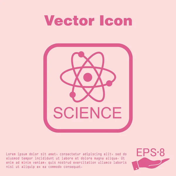 Atomo, molecola, icona della scienza — Vettoriale Stock