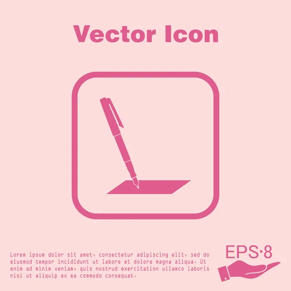 Pencil writing on paper icon — Stock Vector