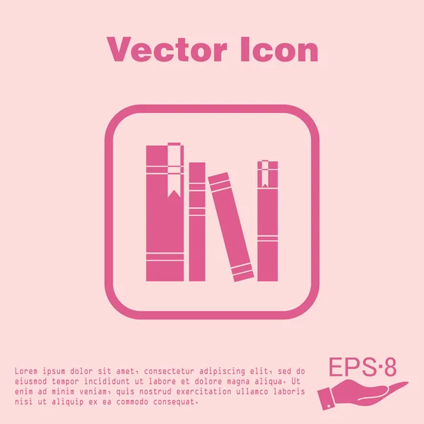 Books on shelf icon — Stock Vector