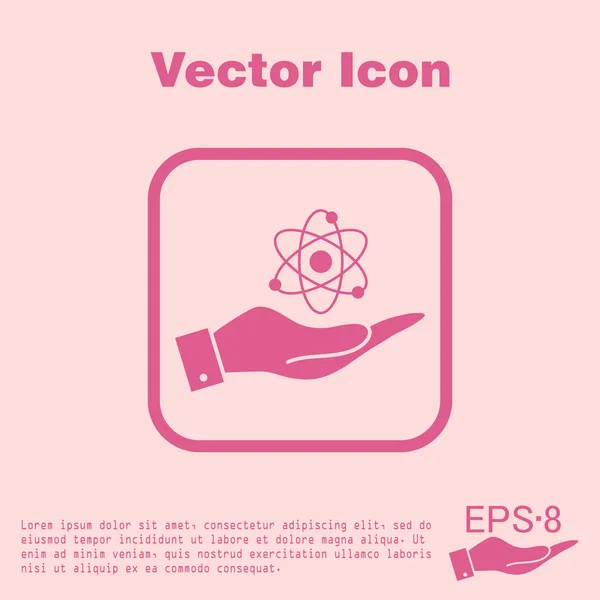 Hand hält Atom, Molekül — Stockvektor