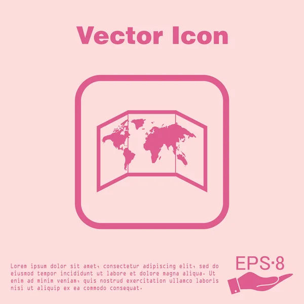 Mapa del mundo, icono de países — Archivo Imágenes Vectoriales