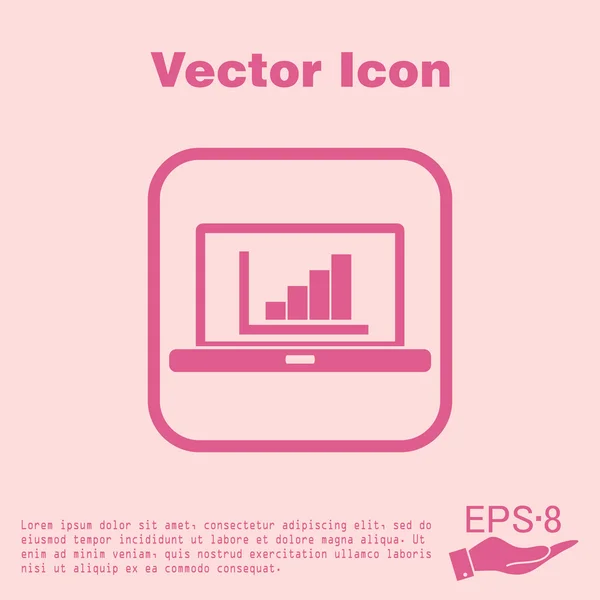 Laptop z ikona diagramu biznesowych — Wektor stockowy