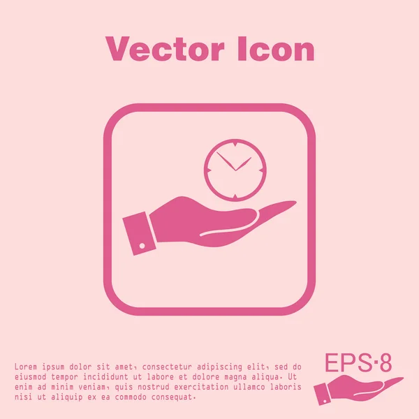 Ruka držící hodiny — Stockový vektor