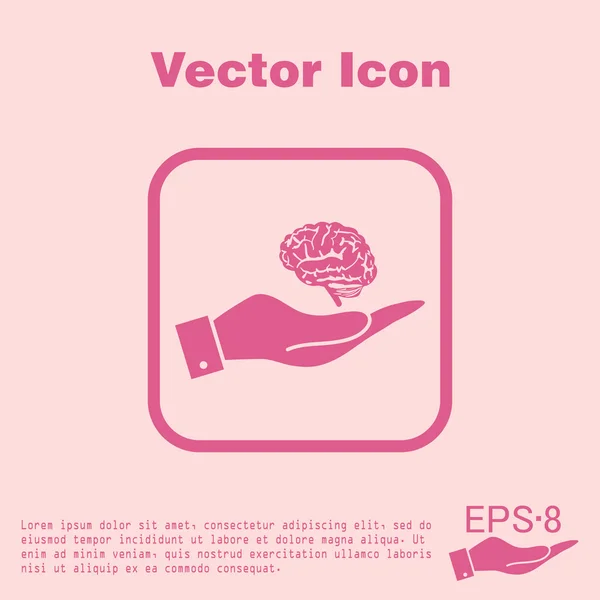 Hand holding a Brain — Stock Vector