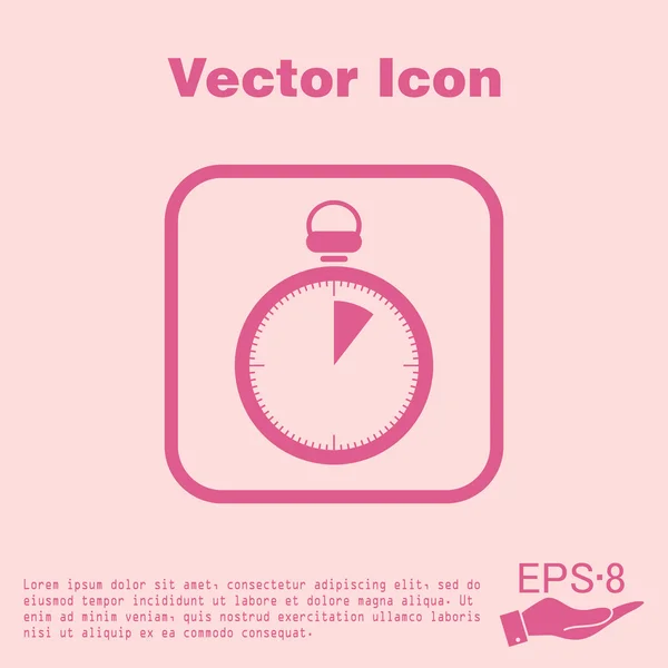 Stopwatch pink sign — Stock Vector