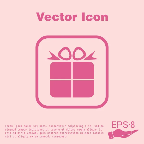 Gift box icon with a bow — Stock Vector