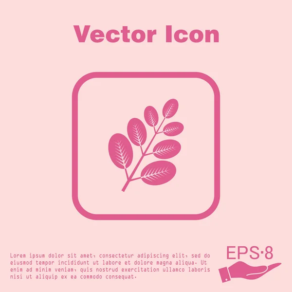 Větve s listy. symbol ikonu geometrie — Stockový vektor