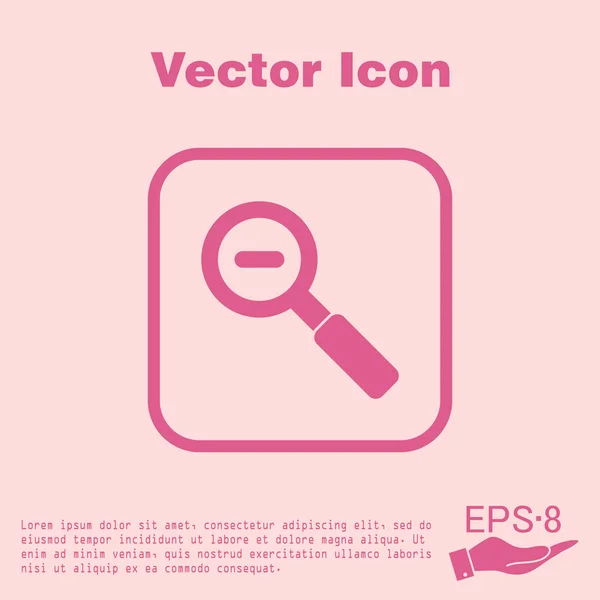 Lupa snížení ikona — Stockový vektor