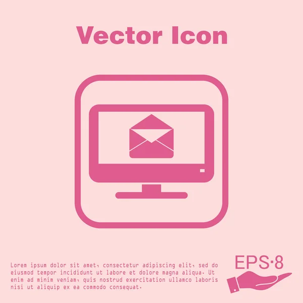Monitor, koperta list, ikona — Wektor stockowy