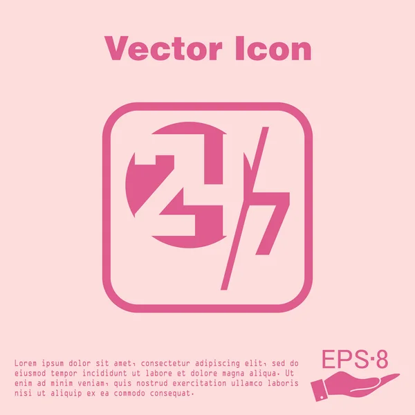 24 hours, 7 days icon — Stock Vector