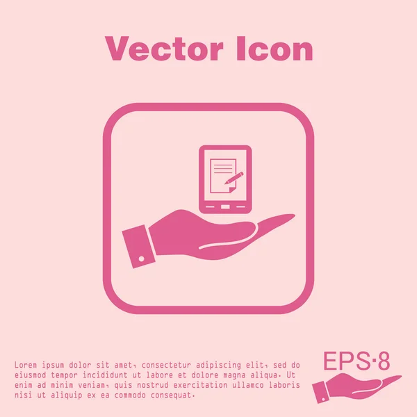 Mano sosteniendo una tableta — Archivo Imágenes Vectoriales
