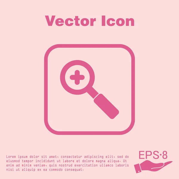 Magnifier increase icon — Stock Vector