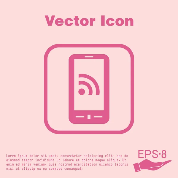 Smartphone s rss ikony — Stockový vektor