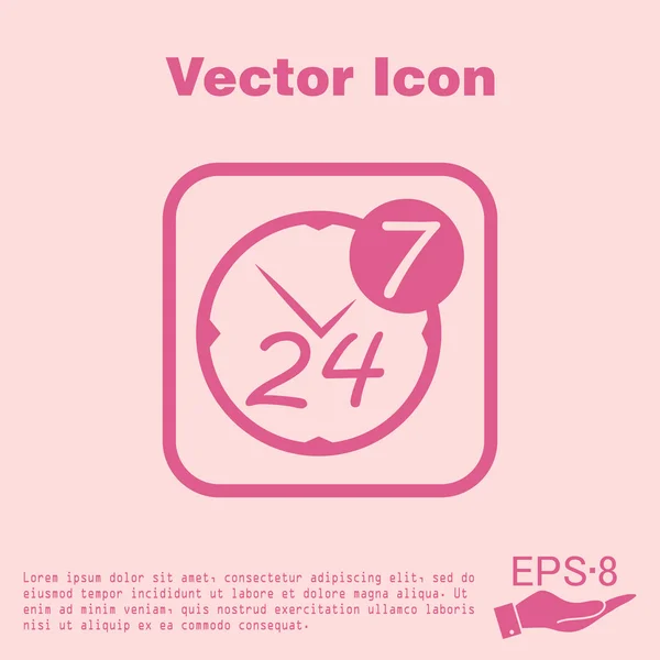 24 hours, 7 days icon — Stock Vector