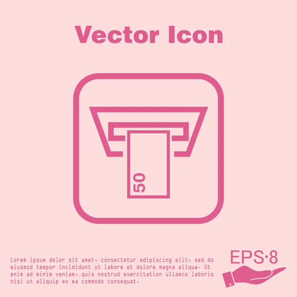 Retirar dinero del icono del cajero automático — Vector de stock