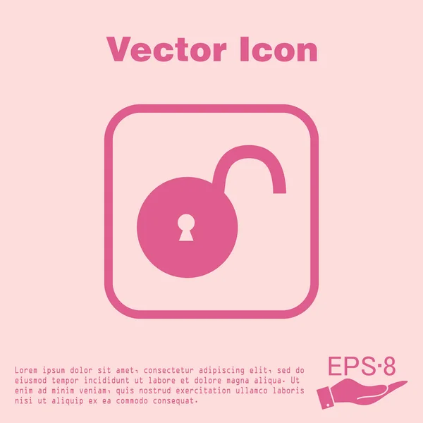 Symbol visacího zámku na růžové — Stockový vektor