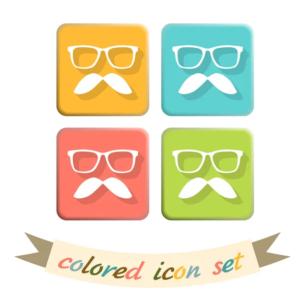 Mustache and glasses. hipster icon — Stock Vector